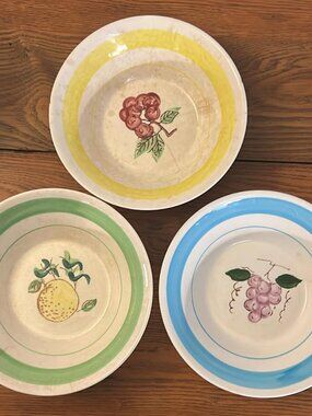 Vintage Sunnycraft Bowls-Genuine Ironstone-Hand Painted